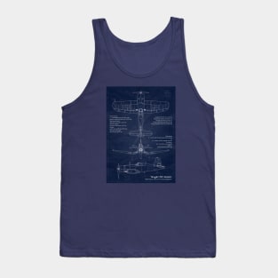 F4U Corsair Blueprint Tank Top